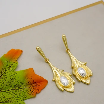  Nádherné Luxusné Brazílsky Zlaté Šperky Set Pre Ženy, Javorové Listy, Náušnice, Náhrdelník Nastaviť Svadobné Šperky