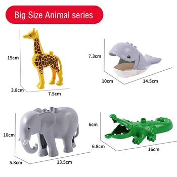  Animal Model Série Údaje Veľké Tehly Budovy Zvieratá Sveta Bloky Deti, Vzdelávacie Hračky Pre Deti Darček
