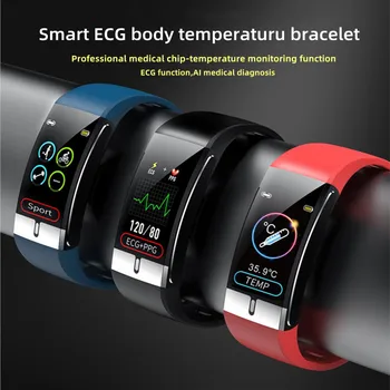  E66 Mužov Smart Hodinky EKG PPG Monitor Tepovej frekvencie Kyslíka v Krvi, Zdravia Starších Elektronický Náramok IP68 Nepremokavé Športové Tracker