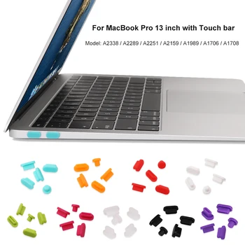  Silikónový Anti-prach Zástrčky Chránič pre MacBook Pro 13 palcový 2020 A2338 A2289 A2251 Dotykový panel Notebooku Prachu Plug Porty puzdro