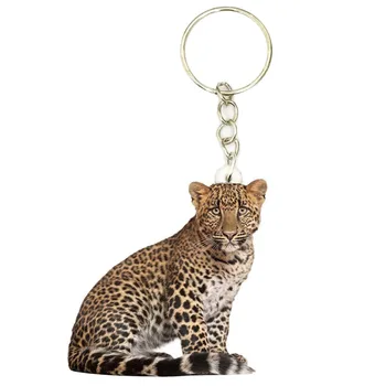  Gepard Akryl Leopard Keyring Ocele Nové Módne Keychains Mužov prívesok na Dieťa Krúžok Priateľ Darček Darčeky pre Ženy Keyring