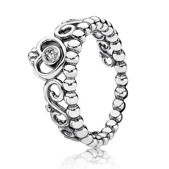  Nové 925 Sterling Silver Ring Klasiky Openwork Prepojené Láska Srdce Princeznej Tiara Kráľovskej Koruny Krúžok Pre Ženy Darček Šperky pandora