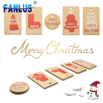  50pcs Vianočné Značky Kraft Papier Karta Značky Tag Vianočné DIY Darčekové Balenie Dekorácie Karty Santa Claus, Vianočné Party Dodávky