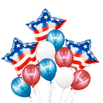  1set Latexový Balón USA Patriot Americkej vlajky Star Loptičky Deň nezávislosti Strana navrhne hračka Narodeniny, Party Dekorácie Vzduchu Globo
