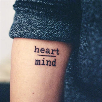  1 ks Módne Srdce/mind & Odvahu/strach Písmená Falošné Tetovanie Nepremokavé Nálepky Dočasné Tetovanie Tela umeleckou Výzdobou Veľkoobchod