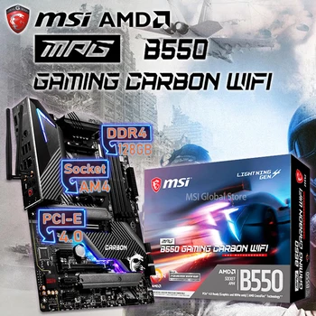  AM4 Zásuvky AM4 MSI MPG B550 HERNÉ UHLÍKA WIFI Doska PCI-E Bluetooth 4.0 5.1 AMD B550 Placa-mae AM4 Podpora AMD Ryzen Nové