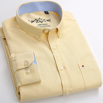  Dlhý Rukáv Oxford Mužov Košele Farbou Bežné Obchodné Muž Tlačidlo Dole Šaty, Tričko Pruhované Mužov Pravidelné Topy camisa masculina