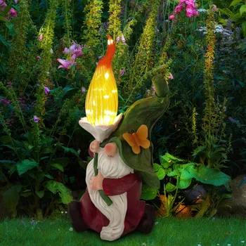  Elfovia Živice Satue Slnečné Svetlo Vonkajšie LED Solárne Svetlo Záhradný Trpaslík Socha Nádvoria Nádvoria Dvore Dekorácie Socha Svetlo
