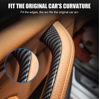  Sada 4 ks Auto Štýl Interiéru Carbon Fiber Textúra kľučky Vytiahnite Ochranný Kryt, Výbava Pre BMW 5 Series G30 G38 2018 2019