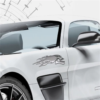  2 ks/Pár 3D Silver Chrome Ghost Lebka Hlavy Auto, Motocykel, Auto Nálepky, Auto Styling Dekorácie Obtlačky