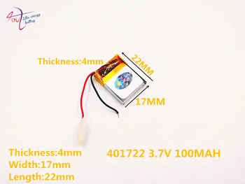  3.7 V, 100mAh 401520 401722 Lithium Polymer Li-Po li ion Nabíjateľná Batéria Pre Mp3 MP4 MP5 GPS mobilné bluetooth