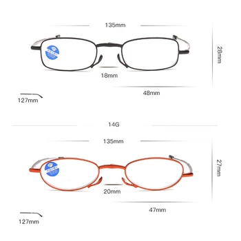  Nádherné Skladacie Okuliare na Čítanie Anti-modré Svetlo Presbyopia Okuliare S puzdrom Diopter +1.0 +1.5 +2.0 +2.5 +3.0 +3.5 +4.0