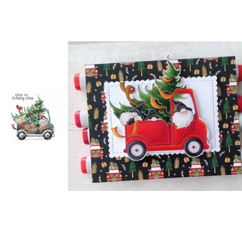  Vianočné Pickup Truck Rezanie Kovov Zomrie A Pečiatok Diy Scrapbooking Karty Papierové Karty Ručne Vyrobeného Albumu Listov
