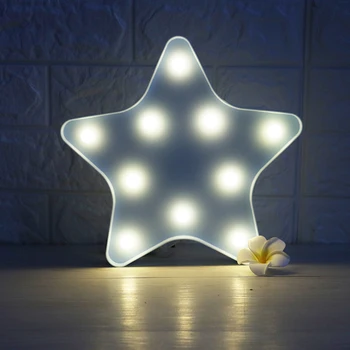  3D LED Nočné Svetlo Roztomilý Hviezdy, Mesiac Cloud Dizajn Stenu Ploche Ozdoby Deti Škôlky Lampa Vianočné Spálne Dekorácie