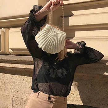  Ručné 30,000 Korálky Iny Retro Šitie Korálky Vyšívané Shell Naklonený Strane Taška pre Ženy 2020