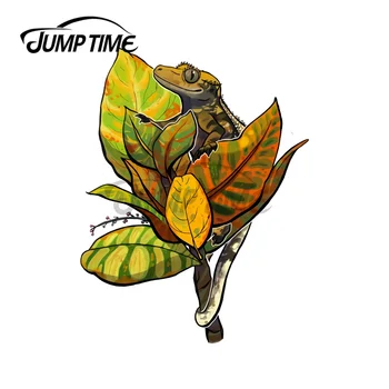  JumpTime 13 x 6.8 cm Harlequin Chochlaté Gecko na Croton Digitálne Cartoon Auto Samolepky a Nálepky Vinylové Nepremokavé Auto Notebook Dekor