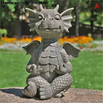  MystiCalls Záhrada Dragon Meditoval Sochu Zberu 16 cm/10 cm Živice Ornament Vonkajšie Dvore Dekorácie садовые фигуры большие