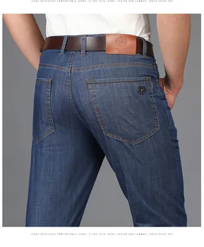  J5764 -2021 lete nové obchodné džínsy voľné rovno trubice pánske džínsy, nohavice Tencel textílie ležérne pánske nohavice