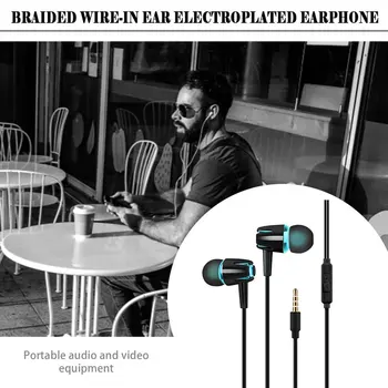  Drôt d Slúchadlá Pokovovanie Basy Stereo In-ear Slúchadlá s Mikrofónom Hansfree Volať Telefónne Slúchadlo pre Android iOS