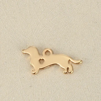  20pcs Diy šperky kúzlo príslušenstvo psa jazvečík psa z nerezovej ocele s príveskom, 9 * 20 mm pre náhrdelník
