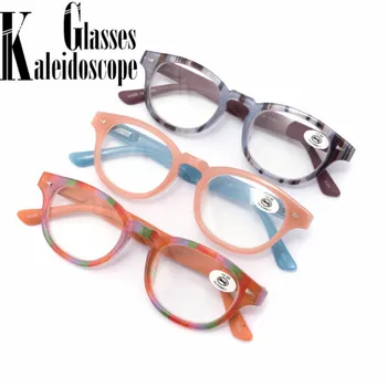  Módne Okuliare Na Čítanie Ženy Muži Námestie Prezieravosť Okuliare Dioptrické Farebné Pruhované Plastové Presbyopia Diopter+1.5 2