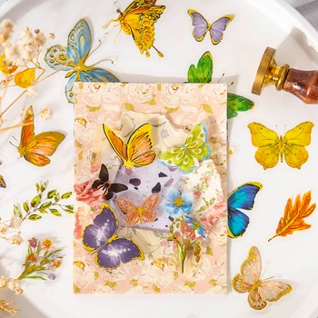  Samoopaľovacie motýľ Série Dekoratívne Denník Nálepky Zápisník Plánovač Dekoračné Nálepky na kancelárske potreby Rastlín Deco Nálepky Kvet