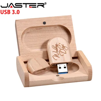  JASTER USB 3.0 LOGO prispôsobené drevené usb + Box Osobné LOGO pero disk s kapacitou 8 gb 16 GB 32 GB, 64 GB usb Flash Disk kl ' úč Memory stick