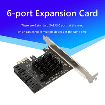  ASM1064 SATA PCIe Adaptér 2/4/6 Portu SATA III PCI Express 3.0 X1 Radič Rozširujúca Karta Adaptéra Karty Video Kábel Extender
