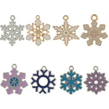  10pcs Zmiešané Snowflake Charms Zliatiny Kovov Kvapka Oleja Prívesok Na Šperky, Takže DIY Náušnice, Náhrdelník Vianočný Strom Ornament Dary