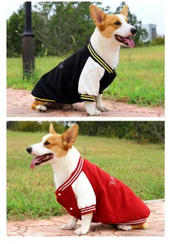  Psie Oblečenie Bunda Na Jeseň Zima Baseball Sveter Corgi Oblečenie Pet Športové Oblečenie Teplej Módy Bežné Nosenie Francúzsky Buldog