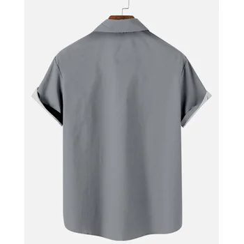  2021 Lete pánske Košele Vertikálne Široký Prekladané Krátky Rukáv Klope Dizajnér Plus Veľkosť 5XL 6XL Tričko Topy Mužov Camisa Masculina
