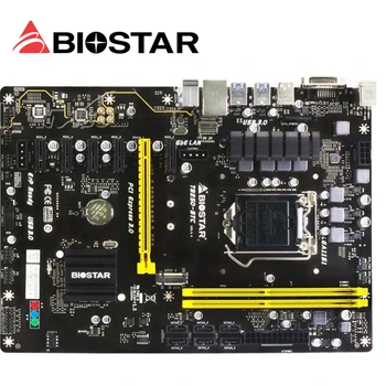  Používané,BIOSTAR TB250-BTC Ťažba doske DDR4 pre intel LGA 1151 32GB DVI SATA3 B250 Ploche Dosky