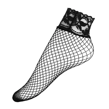  Sexy Čipka Oka Sieťovina Ponožky Ženy Black Duté Von Krátke Ponožky Letné Naberaný Dámske Nylon Transparentné Ponožka Sokken Vrouwen