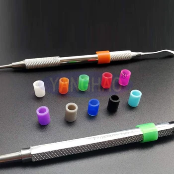  100ks/krabica Univerzálny Zubné Kód Farby Krúžky, Farba Kód Krúžky Autoclavable Ortodontická Silikónové Nástroja