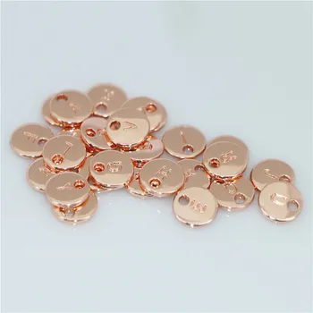  Kvalitné 10 Ks/10 mm Veľa Rose Gold Color Abecedy A-Z Listu Tag Charms Pečiatka Prvotné Čaro Pre Šperky Robiť