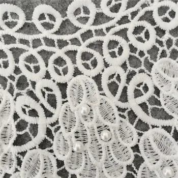  White pearl Vyšívané Čipky Golier Výstrihu Venise Nášivka Výšivky Šitie na Škvrny Textílie DIY Odevné Doplnky YL112