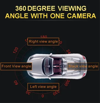  5 Cm/10 cm Auta DVR 360° Panoramatické Streaming Video Rekordér HD IPS LCD, Dotykový Displej 5 Spôsob, ako Fisheye Objektív Č Mŕtvy Uhol Dashcam