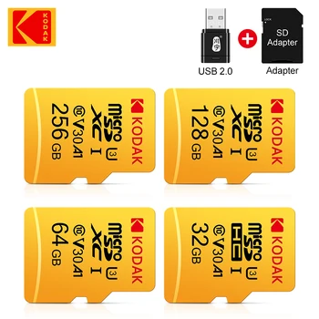  Pôvodné Kodak Micro SD Karty 128G 32 GB, 64 GB 256 GB Class 10 Pamäťovú Kartu U3 A1 V30 cartao memoria de Video Telefón + čítačka kariet