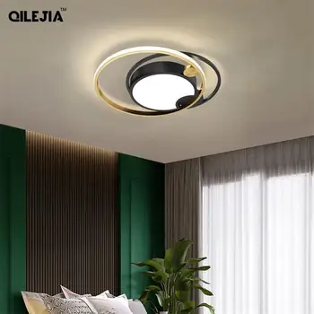  Moderné LED Luster Svetlá Pre Obývacej Izby, Spálne, Jedálne Stmievateľné Vnútorné Lampy Čierne Zlato Svietidlá AC90-260V