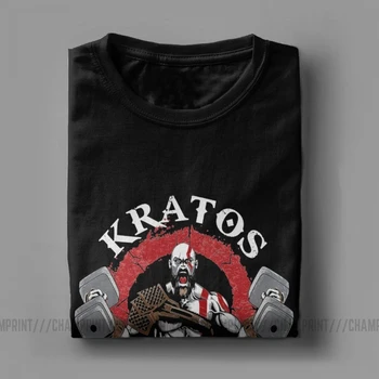  Pánske Boh Vojny Kratos Telocvični Tréningu v Kulturistike T Shirt Fitness Bavlna Oblečenie Bežné Tees T-Shirt Plus Veľkosti 4XL 5XL
