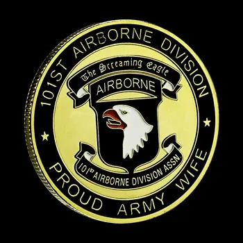  United States Air Force 101st Airborne Division Suvenír Mince Kričí Eagle Pozlátené Výzvou Mince, Pamätné Mince