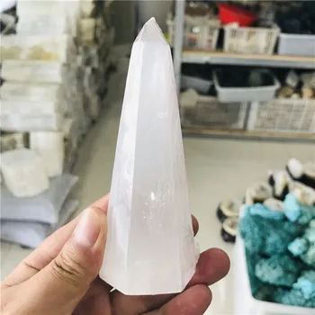  120mm rock selenite crystal bar quartz Himalájske biely kameň vložiť gem šesťhranný stĺp crystal reiki liečenie 1pcs