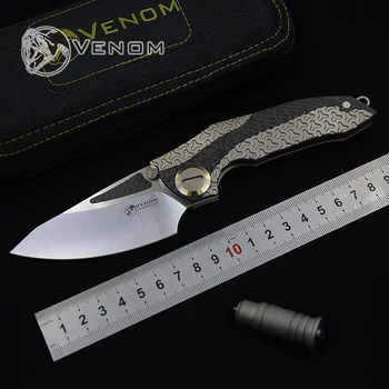  JED BRNENIE skladací nôž M390 čepeľ titán outdoor camping lov prežitie vrecku kuchyňa ovocie nôž výchovy k DEMOKRATICKÉMU občianstvu nástroj nože