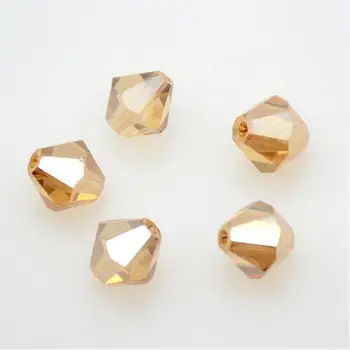  2016 nová Platová trieda AAA 3 mm 4 mm 6 mm 8 mm 10 mm sklenených perličiek Šampanské Zlaté AB Crystal korálky tvárou DIY náhrdelník šperky robiť
