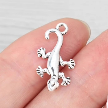  30 x Zvieratá Lizard Gecko Charms Prívesky Korálky pre Náramky, Náhrdelníky DIY Šperky Čo Zistenia 23x12mm