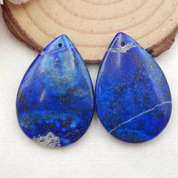  Prírodný kameň Lapis Lazuli módne Náušnice Perličiek,Pre Ženy Šperky Čo DIY 33x23x5mm14.5g