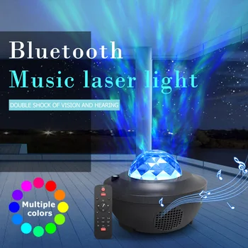  Farebné Hviezdne Nebo Projektor Blueteeth USB Hlasové Ovládanie Hudobného Prehrávača LED Nočné Svetlo Nabíjania cez USB Projekčnej Lampy Deti Darček