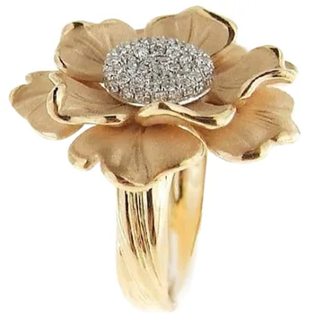  2022 Módne Ženy Krúžky Vyhlásenie Svadobné Šperky Vintage Zlatá Farba Multi-vrstvený Kvet Prstene pre Ženy Príslušenstvo
