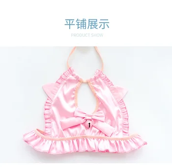  Kawaii Pyžamá pre Ženy Dospievajúce Dievčatá Cute Cat Bielizeň Nastaviť Ružová Sleepwear Sexy spodnú Bielizeň Volánikmi Spánku Topy s Mini Pánty Žena