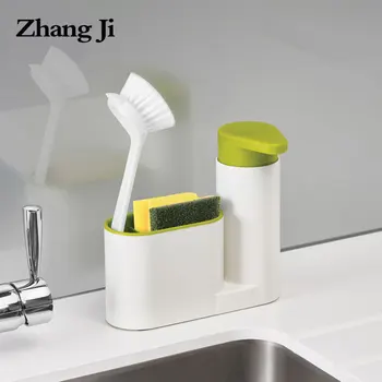  Zhangji Multifunkčné Mydla s Hubou úložná Polička Kúpeľňa Prenosné ABS Kuchyňa Push Typ Dávkovač tekutého Mydla